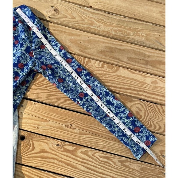 LulaRoe Paisley Sarah Cardigan Size Small Women’s Blue Open Front - Picture 7 of 7
